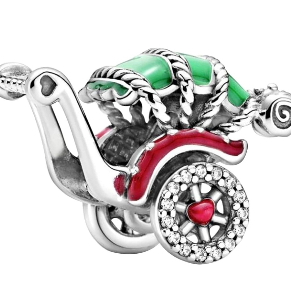 Pandora Sterling Silver Plated Holiday Carriage Charm